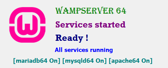 Wampp server telah berjalan di windows