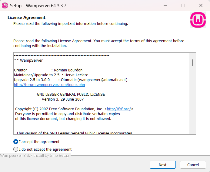Syarat dan ketentuan instalasi wampp server di windows